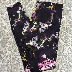 Floral Black Athletic Leggings